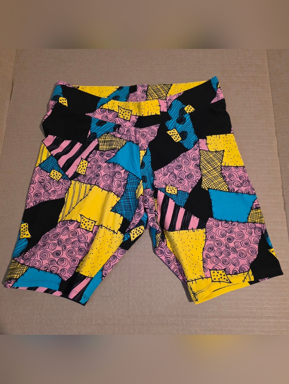 The Nightmare Before Christmas Colorblock Patchwork Bike Shorts